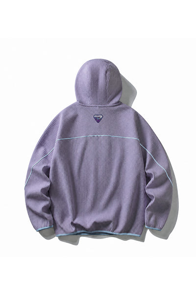 Men Fall Waffle Outdoor Pullover Hoodie