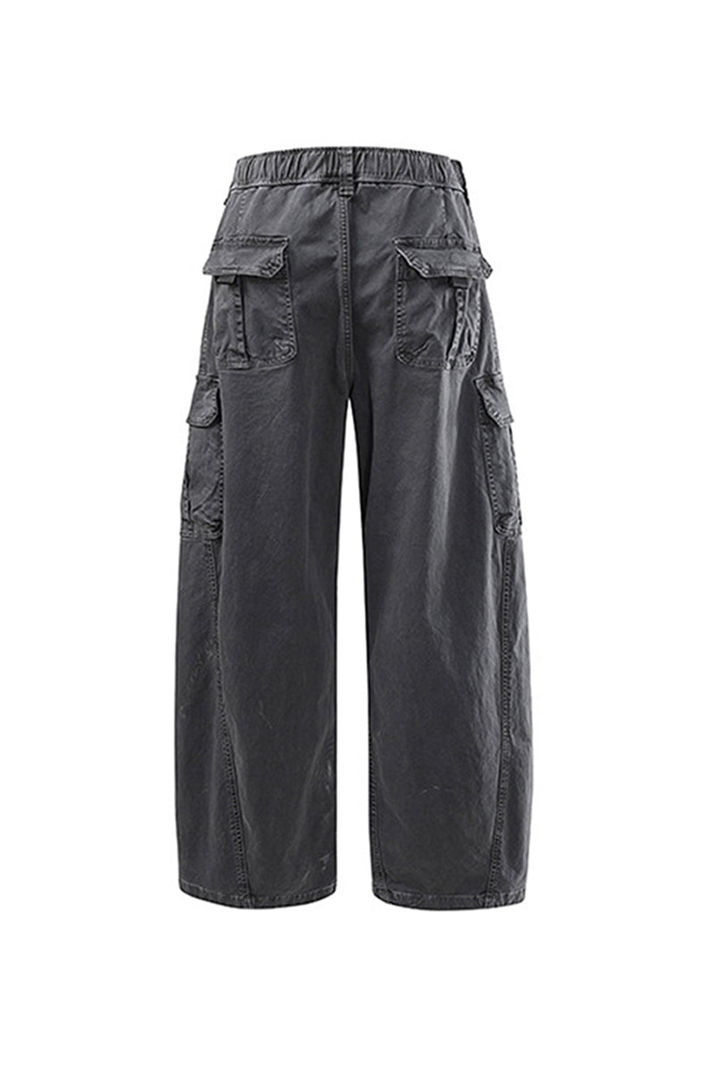 Men's Spring Multi-Pocket Wide-Leg Cotton Cargo Pants