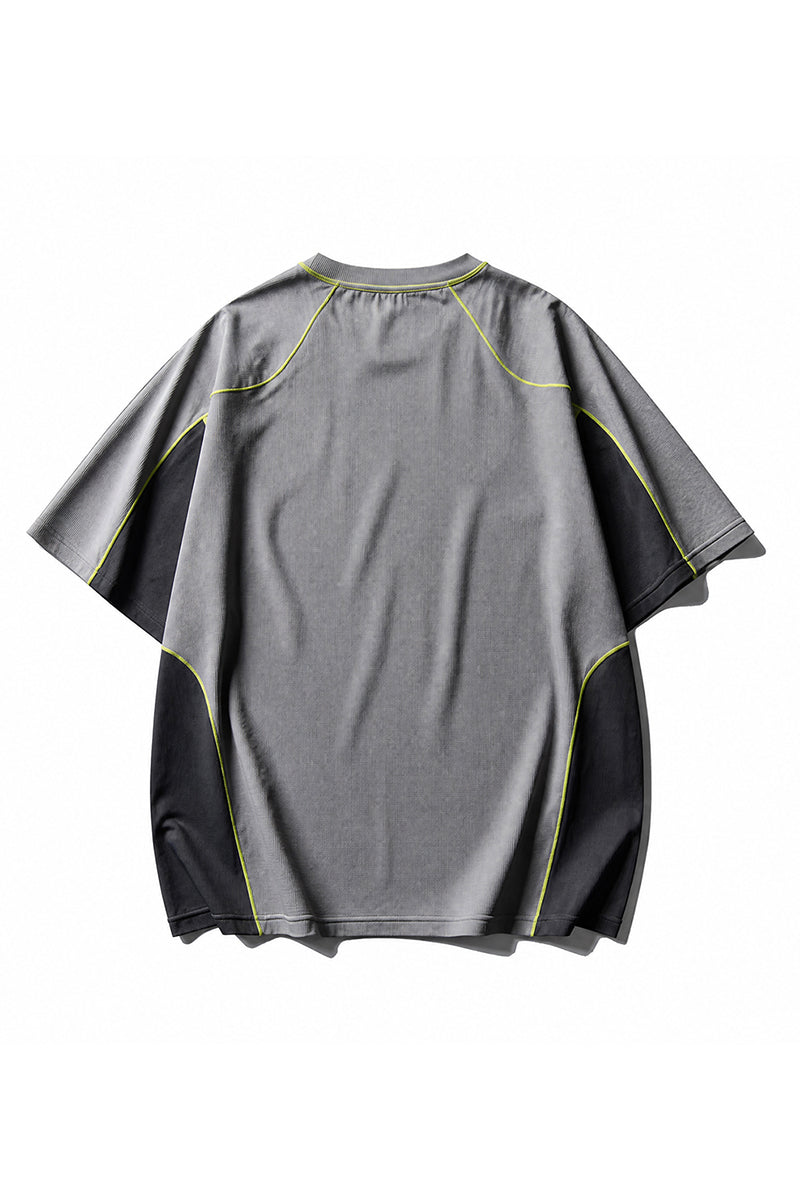 Men Summer Color Block Quick Dry Sports T Shirt
