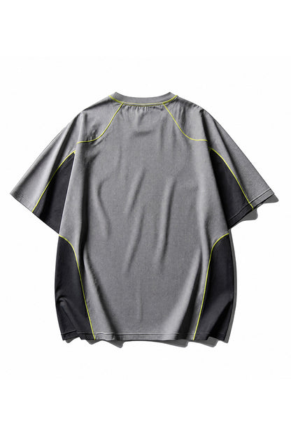 Men Summer Color Block Quick Dry Sports T Shirt