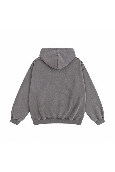Men's Fall Winter Vintage Washed Zip-Up Pocket Hoodie