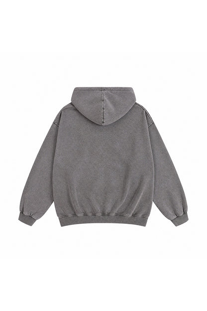 Men's Fall Winter Vintage Washed Zip-Up Pocket Hoodie