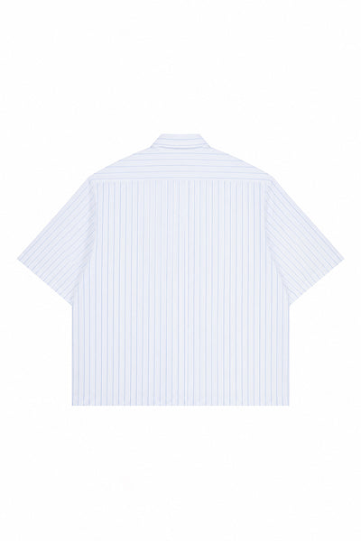 Men's Summer Cropped Vertical-Stripe Stretch Casual Shirt