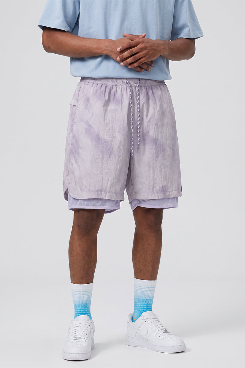 Men's Summer Tie-Dye 2-in-1 Quick-Dry Athletic Shorts