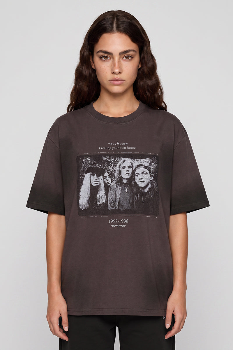 Women's Summer Street Tie-Dye Portrait Oversized Tee