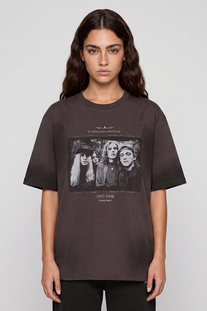 Women's Summer Street Tie-Dye Portrait Oversized Tee
