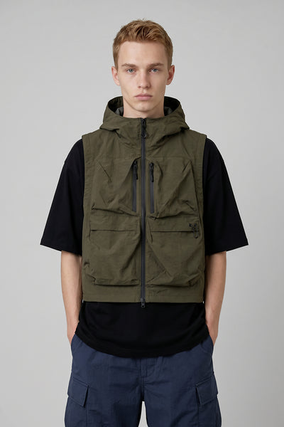Men's Summer Mountain Multi-Pocket Hooded Utility Vest