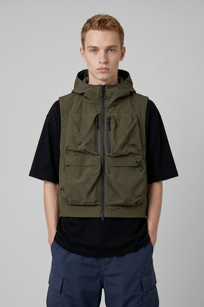 Men's Summer Mountain Multi-Pocket Hooded Utility Vest