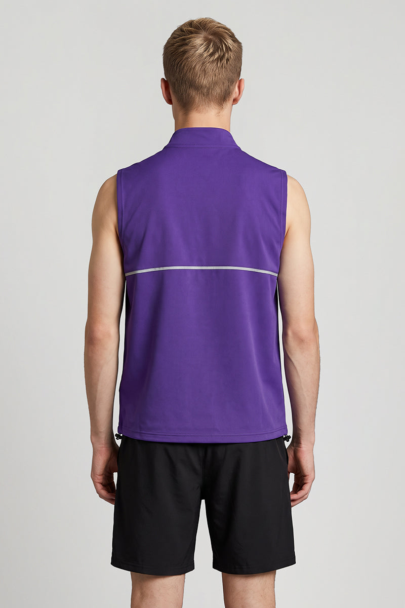 Men's Summer Half-Zip Stand-Collar Athletic Tank Top