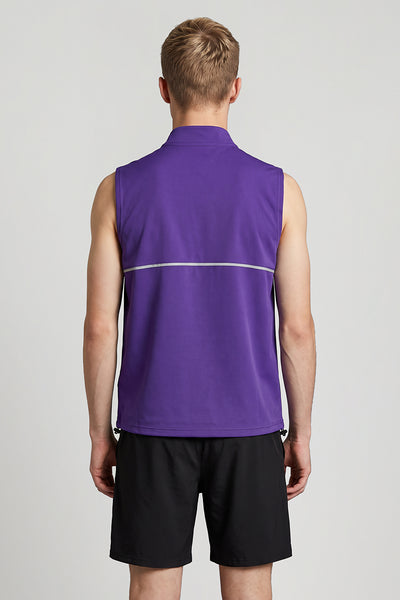 Men's Summer Half-Zip Stand-Collar Athletic Tank Top