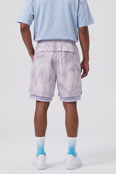Men's Summer Tie-Dye 2-in-1 Quick-Dry Athletic Shorts