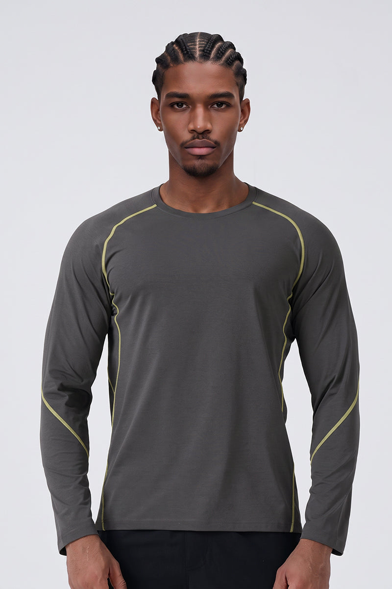 Men's Fall Sorona Contrast Raglan Athletic Long-Sleeve Tee