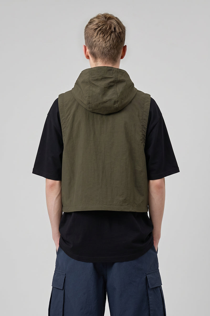 Men's Summer Mountain Multi-Pocket Hooded Utility Vest