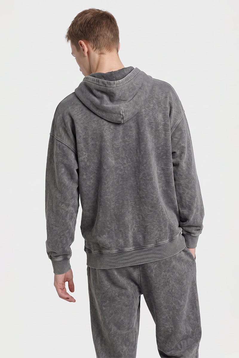 Men's Fall Winter Vintage Washed Zip-Up Pocket Hoodie