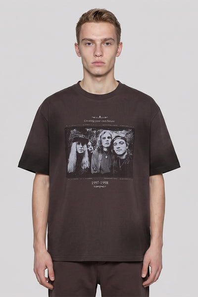 Men's Summer Street Tie-Dye Portrait Oversized Tee
