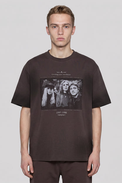 Men's Summer Street Tie-Dye Portrait Oversized Tee