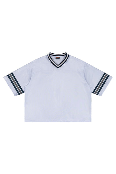 Men's Summer Striped V-Neck Breathable Athletic T-Shirt