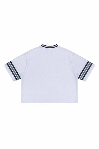 Men's Summer Striped V-Neck Breathable Athletic T-Shirt