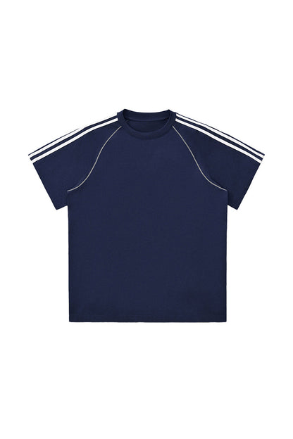 Men's Cotton Streetwear Color-blocked Patchwork T-shirt