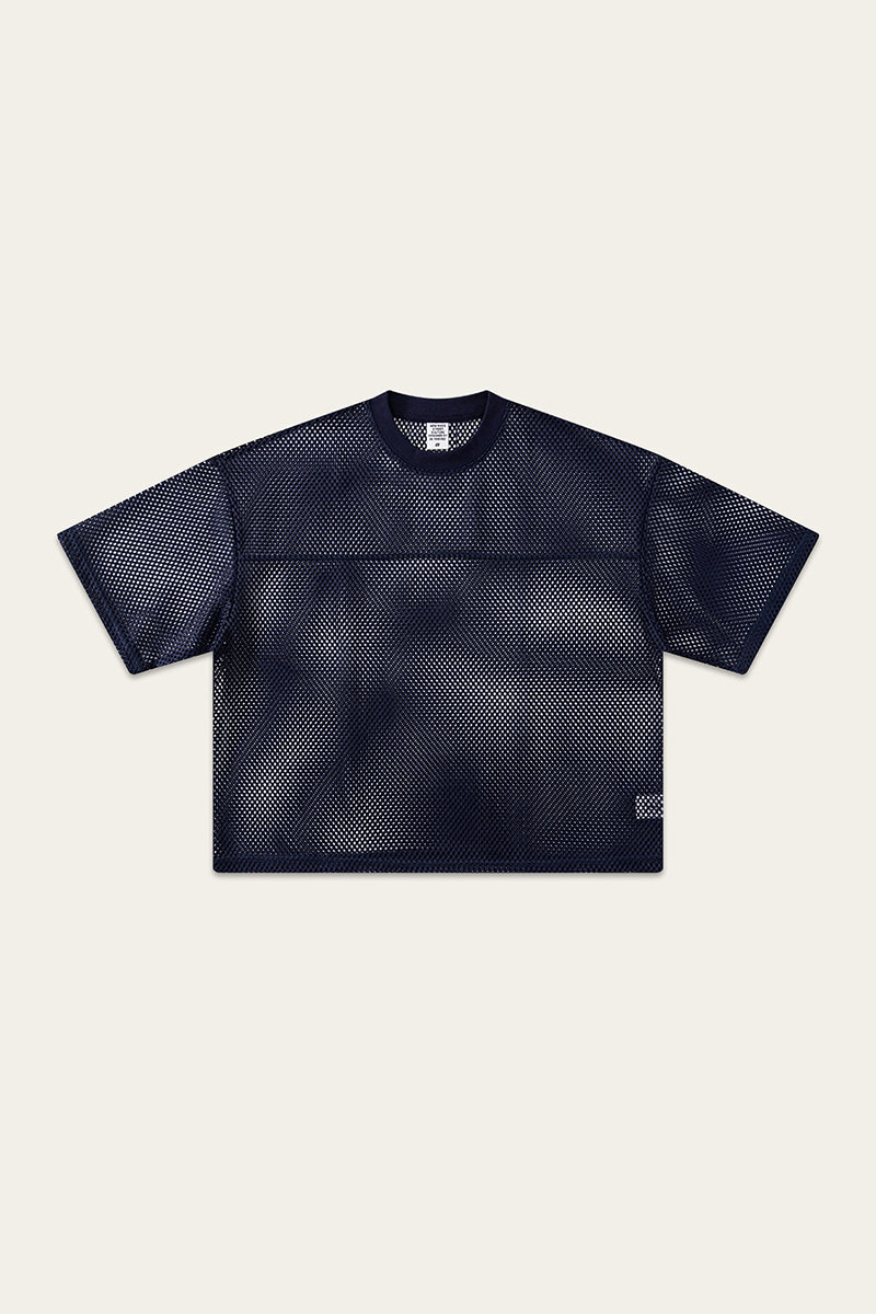 Men's Summer Boxy Mesh Cropped Football Streetwear T-Shirt