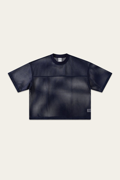Men's Summer Boxy Mesh Cropped Football Streetwear T-Shirt