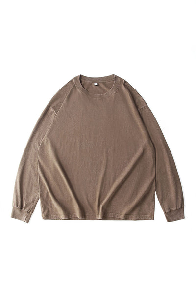 Men's Fall Winter Vintage Washed Oversized Long-Sleeve Tee