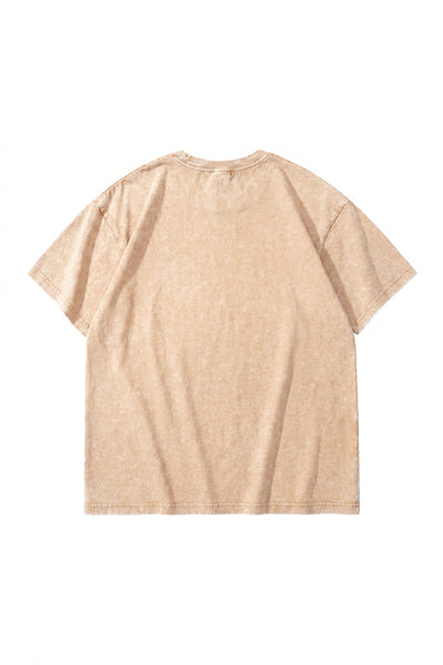 Women's Summer Vintage Washed Drop-Shoulder Oversized Tee