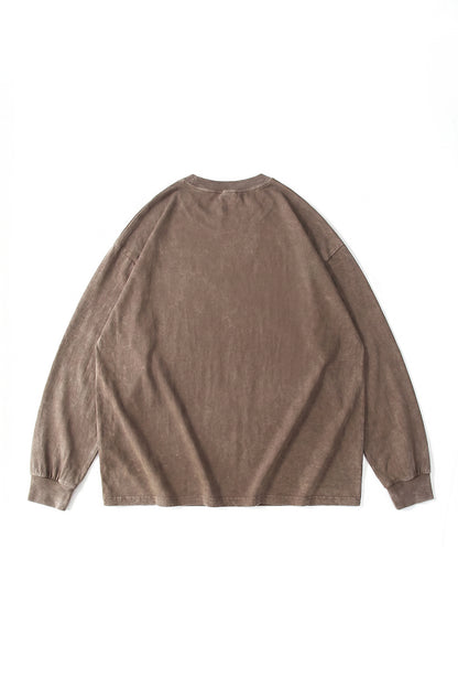 Women's Fall Vintage Washed Oversized Long-Sleeve T-Shirt