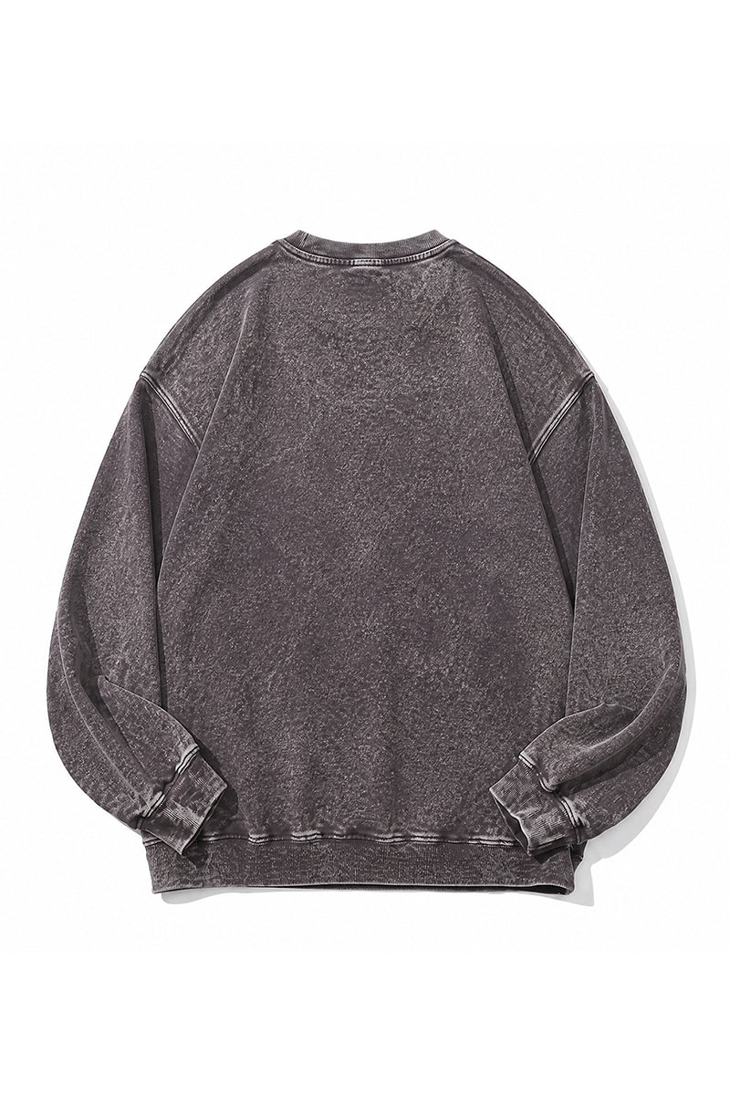 Unisex Fall Washed Vintage Raglan Crew Neck Sweatshirt