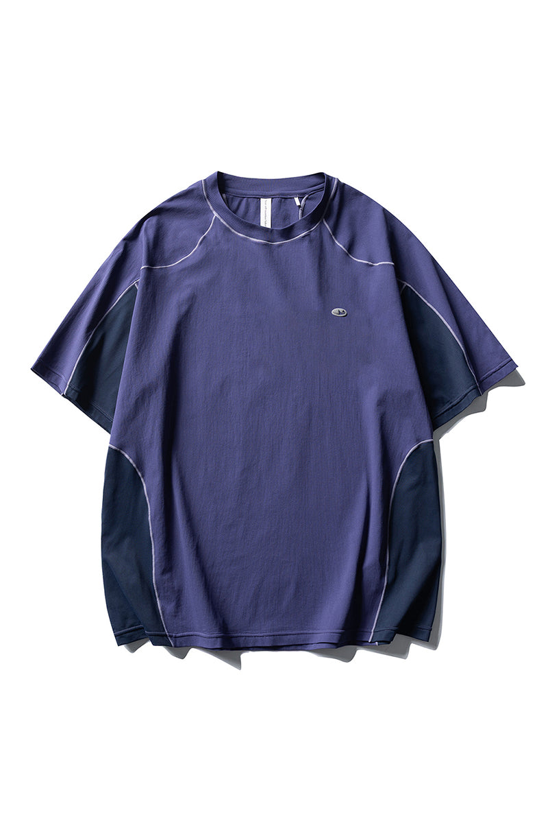 Unisex Summer Color Block Quick Dry Sports T Shirt