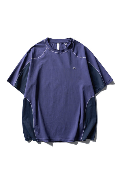 Unisex Summer Color Block Quick Dry Sports T Shirt