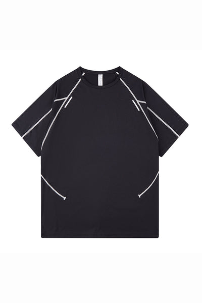 Men's Summer Reflective Contrast Quick-Dry Athletic T-Shirt