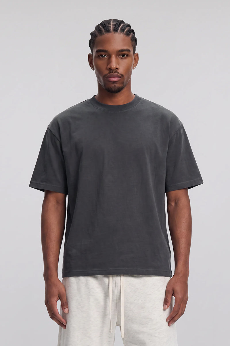 Men's Summer Casual Cotton Drop-Shoulder Loose-Fit T-Shirt