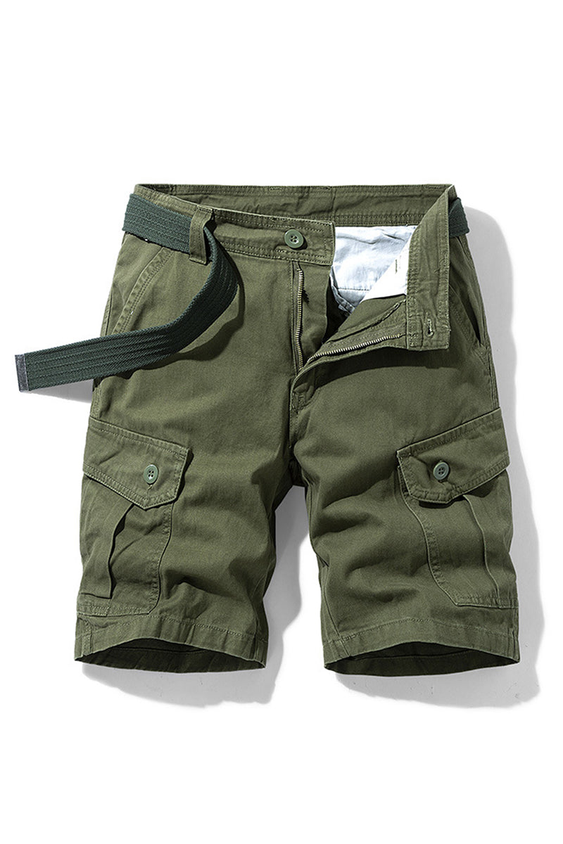 Men's Summer 100% Cotton Multi-Pocket Cargo Shorts