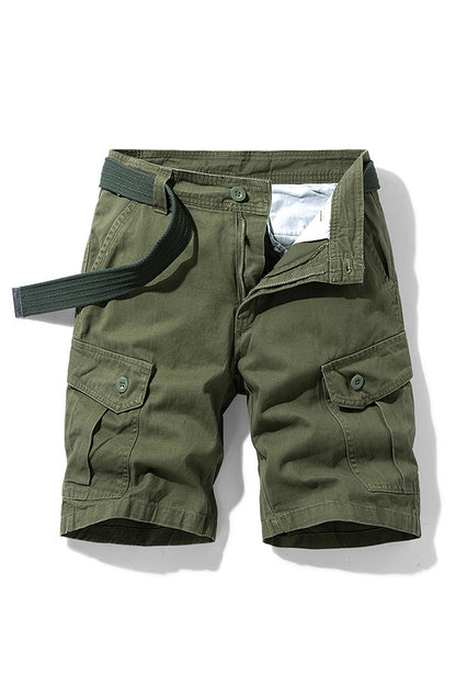 Men's Summer 100% Cotton Multi-Pocket Cargo Shorts