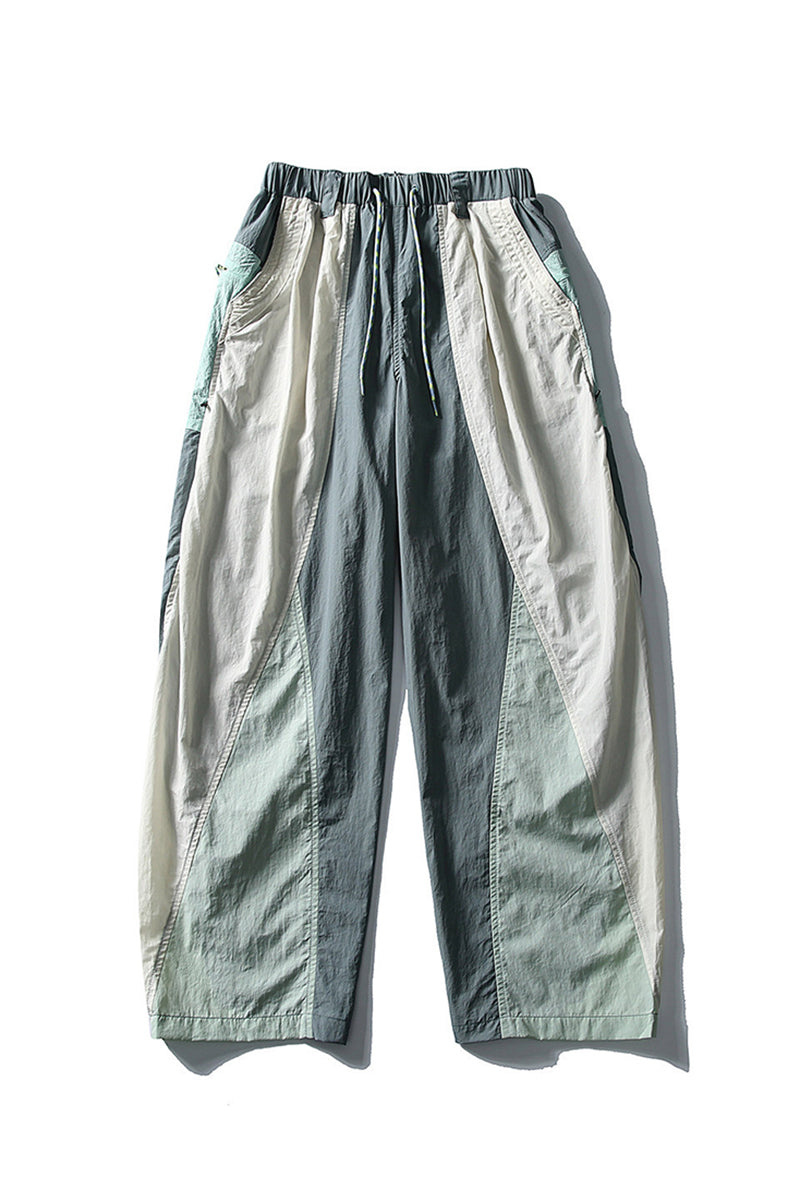 Unisex Spring Color Block Quick Dry Outdoor Cargo Pants