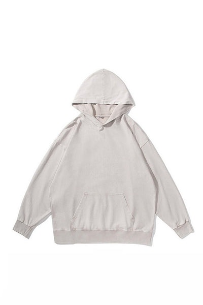 Women's Fall Winter Vintage Washed Cropped Pocket Hoodie