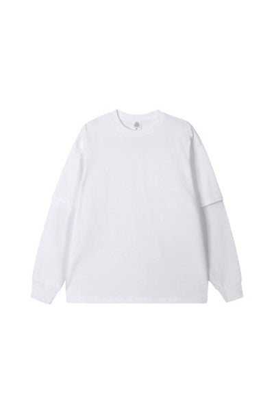 Unisex Teen Fall 305g Heavy Long Sleeve Mock Layer Tee