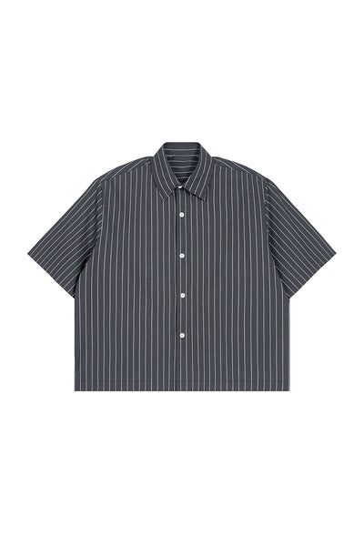 Men's Summer Cropped Vertical-Stripe Stretch Casual Shirt