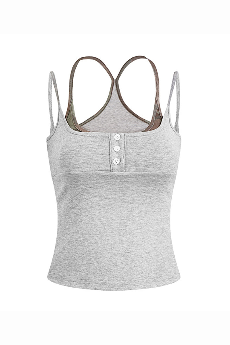 Women's Summer 2026 Colorblock Street Mock Layer Crop Tank