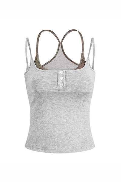 Women's Summer 2026 Colorblock Street Mock Layer Crop Tank