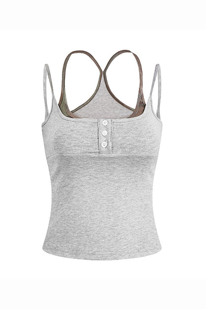 Women's Summer 2026 Colorblock Street Mock Layer Crop Tank