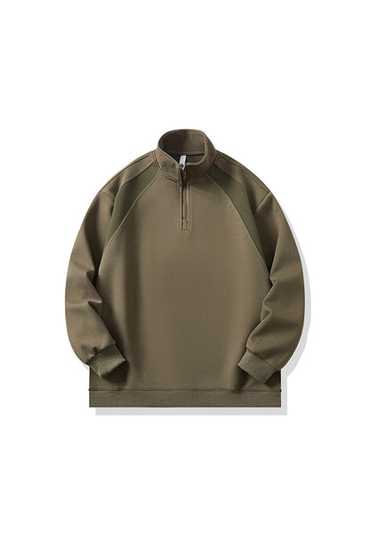 Men's Fall Half-Zip Colorblock Long-Sleeve Sweatshirt