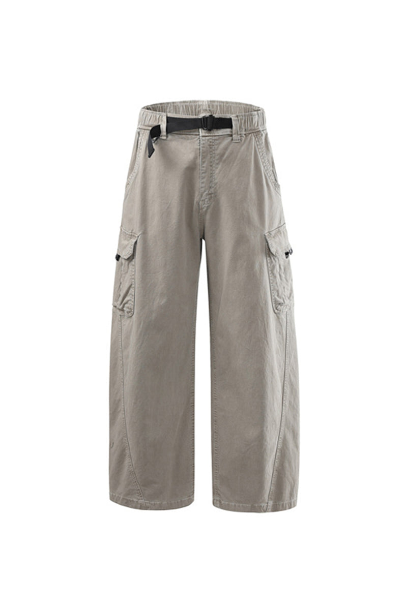 Men's Spring Multi-Pocket Wide-Leg Cotton Cargo Pants