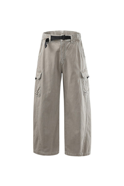Men's Spring Multi-Pocket Wide-Leg Cotton Cargo Pants