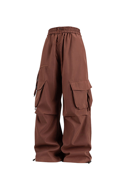 Women's Fall Winter Multi-Pocket Wide-Leg Cargo Pants