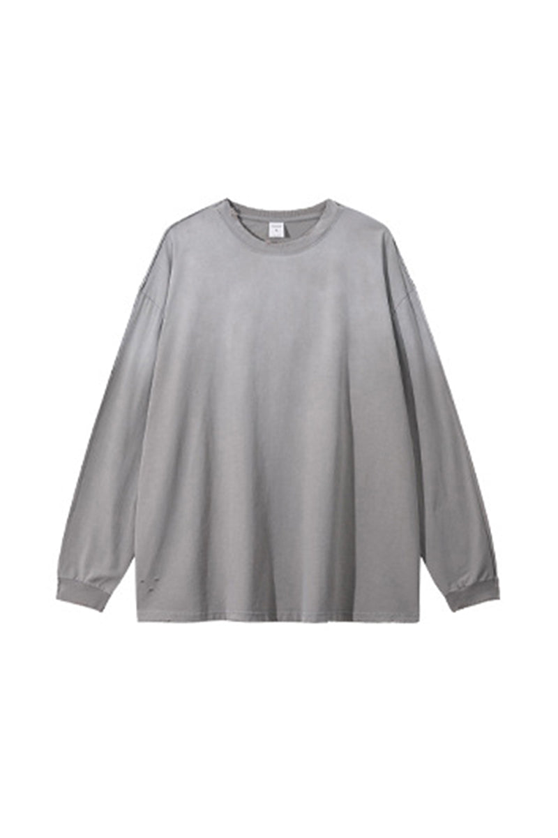 Women's 275g Vintage Cotton Spray Washed Raw Hem Long Tee
