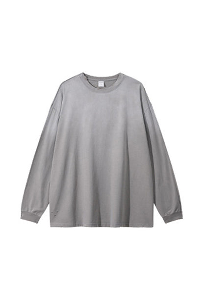 Women's 275g Vintage Cotton Spray Washed Raw Hem Long Tee