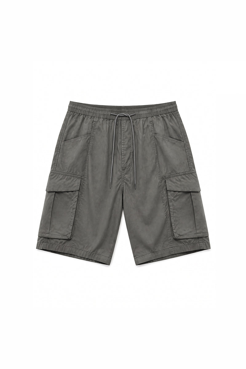Men's Summer Multi-Pocket Drawstring Cargo Bermuda Shorts