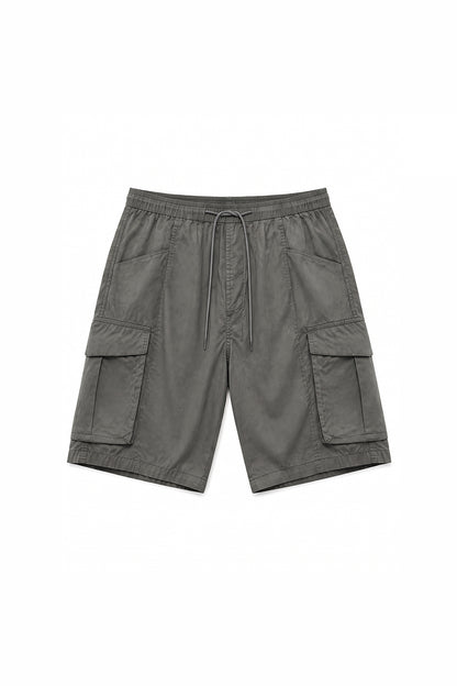 Men's Summer Multi-Pocket Drawstring Cargo Bermuda Shorts